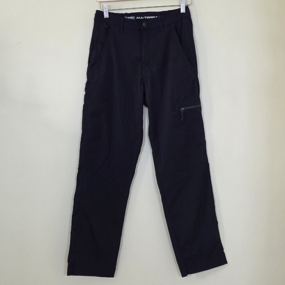 Wrangler All Terrain Pants Mens 30x32 Black Rip Stop No Fly Zone Tech Utility